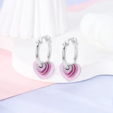 Moon & Heart Hoop Earrings 925 Silver - Women's Starry Butterfly Jewelry