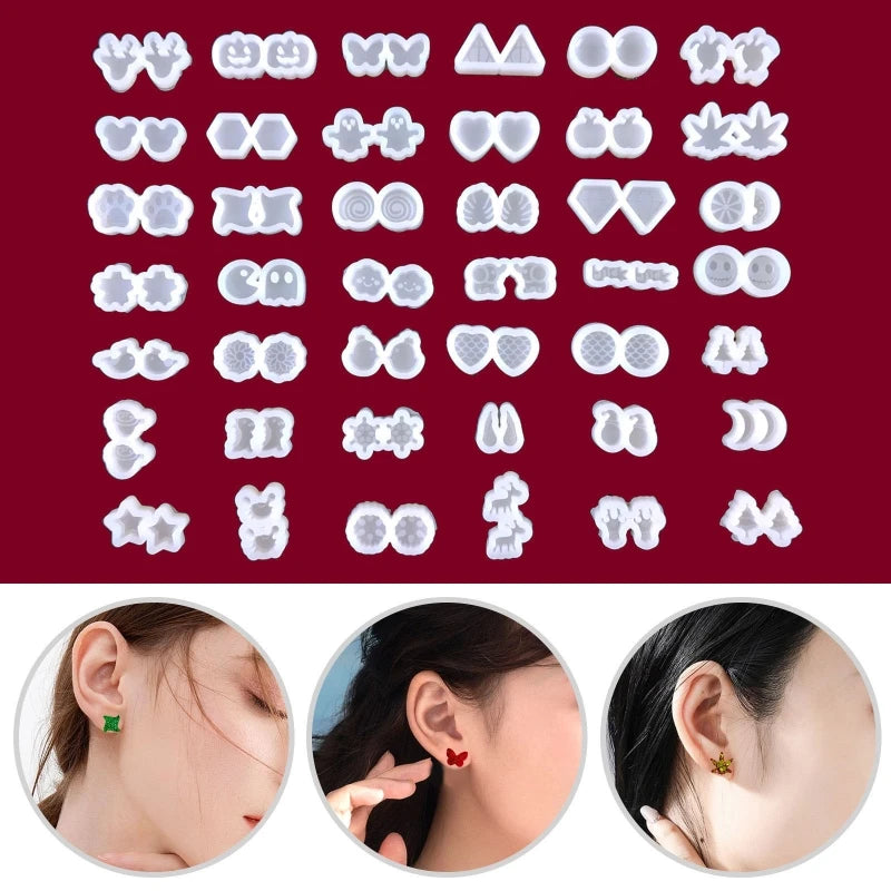 Earring Stud Crystal Epoxy Molds Cartoon Pendant Craft DIY Casting Tool
