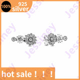 925 Real Sterling Silver Heart Hoop Earrings Pandra for Women