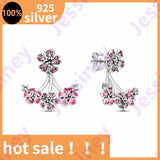 925 Real Sterling Silver Heart Hoop Earrings Pandra for Women