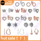 Real Sterling Silver Heart Hoop Earrings for Women