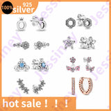 925 Real Sterling Silver Heart Hoop Earrings Pandra for Women