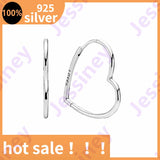 Real Sterling Silver Heart Hoop Earrings for Women