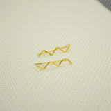14k Filled Wave Ear Cuff Hammered s925 Silver Jewelry