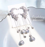 Long Tassel Star and Moon Fairy Ear Clip Earrings