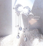 Long Tassel Star and Moon Fairy Ear Clip Earrings