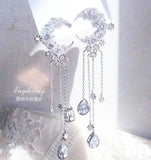 Long Tassel Star and Moon Fairy Ear Clip Earrings