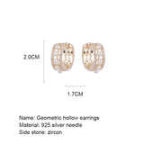 925 Silver Stud Earrings with Zircon Pearl - Charismatic Hoop