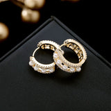 925 Silver Stud Earrings with Zircon Pearl - Charismatic Hoop