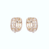 925 Silver Stud Earrings with Zircon Pearl - Charismatic Hoop