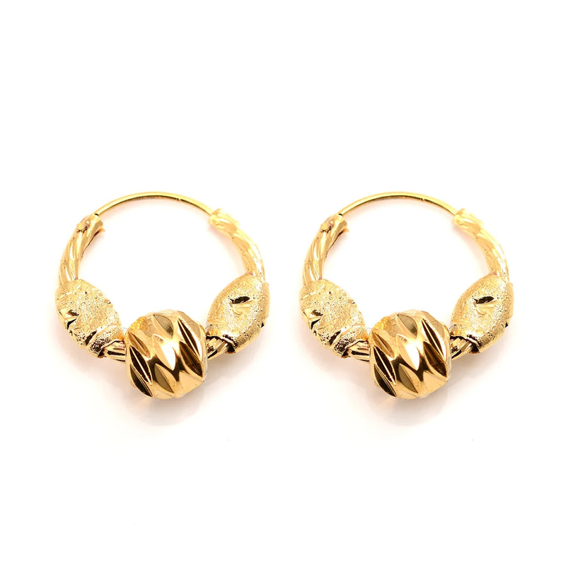 24K Small Round Hoop Earrings for Women