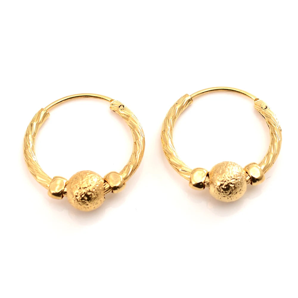 24K Small Round Hoop Earrings for Women