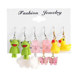 Cartoon Earrings 5-Piece Set Women's Jewelry