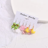 Cartoon Earrings 5-Piece Set Women's Jewelry