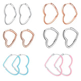 925 Silver Asymmetrical Heart Hoop Earrings Party Anniversary Gift
