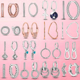 925 Silver Asymmetrical Heart Hoop Earrings for Women