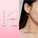 925 Silver Asymmetrical Heart Hoop Earrings for Women