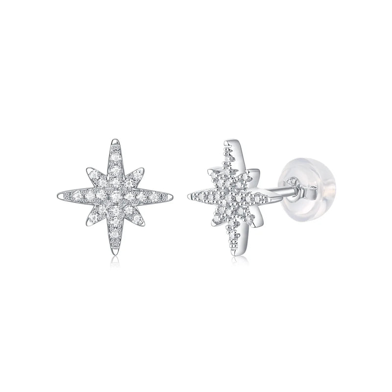 925 Silver Moissanite Shooting Star Earrings Fine Jewellery