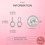 925 Silver Ocean Shell Heart Moon Earrings for Women