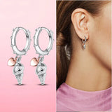 925 Silver Ocean Shell Heart Moon Earrings for Women