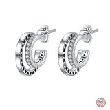 925 Sterling Silver Pav? Double Stud Earrings For Women