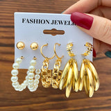 Bohemian Resin Acrylic Hoop Earrings Set For Women