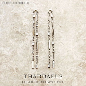 Baguette Cut Stone Earrings in Sterling Silver 925