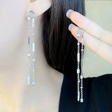 Baguette Cut Stone Earrings in Sterling Silver 925