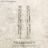 Baguette Cut Stone Earrings in Sterling Silver 925