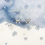 925 Silver Butterfly Earrings Zirconia Ear Studs