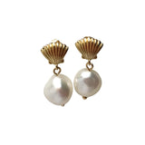 925 Silver Natural Shell Pearl Earrings