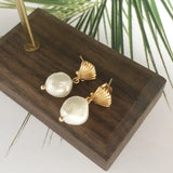 925 Silver Natural Shell Pearl Earrings