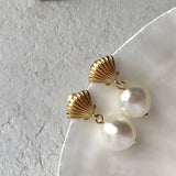 925 Silver Natural Shell Pearl Earrings