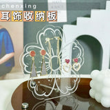 Acrylic Transparent Earrings Display Stand Flowers Irregular Shape