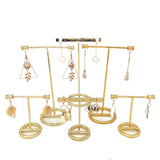 Golden T-Shape Earrings Showcase Display Stand Rack