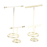 Golden T-Shape Earrings Showcase Display Stand Rack