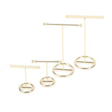 Golden T-Shape Earrings Showcase Display Stand Rack
