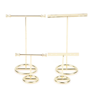 Golden T-Shape Earrings Showcase Display Stand Rack