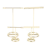 Golden T-Shape Earrings Showcase Display Stand Rack