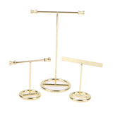 Golden T-Shape Earrings Showcase Display Stand Rack