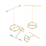Golden T-Shape Earrings Showcase Display Stand Rack
