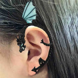 Dragon Ear Cuff Glow Earrings GLOW in the DARK Dragon Ear Clip Stud Earrings