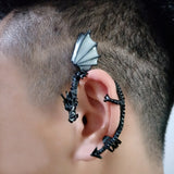 Dragon Ear Cuff Glow Earrings GLOW in the DARK Dragon Ear Clip Stud Earrings
