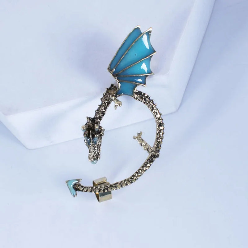 Dragon Ear Cuff Glow Earrings GLOW in the DARK Dragon Ear Clip Stud Earrings