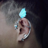 Dragon Ear Cuff Glow Earrings GLOW in the DARK Dragon Ear Clip Stud Earrings