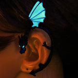 GLOW in the DARK Dragon Ear Cuff Earrings