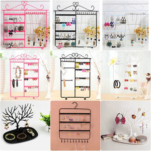 Jewelry Display Stand Organizer Rack Earrings & Necklace Chain