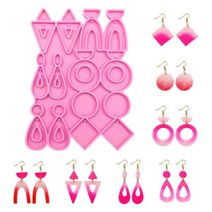 Earrings Resin Mold Ear Studs Dangle Casting Silicone Mould DIY Jewelry Making