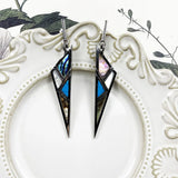 Ethnic Triangle 925 Silver Earrings Colorful Stones Fine Women Jewelry