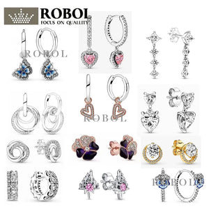 925 Silver Stud Earrings High Shine